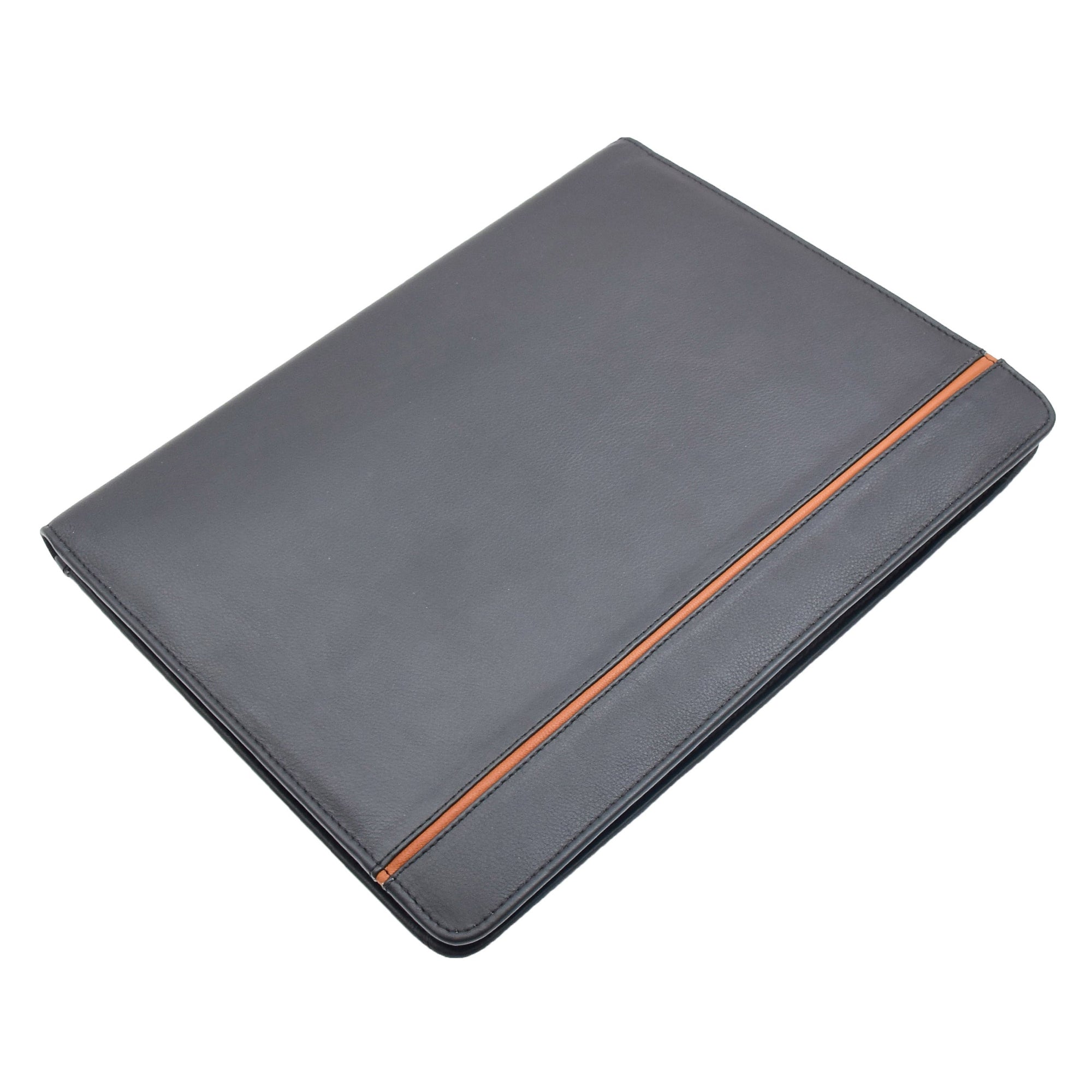 Real Leather Note Pad Portfolio Case E-bury Black