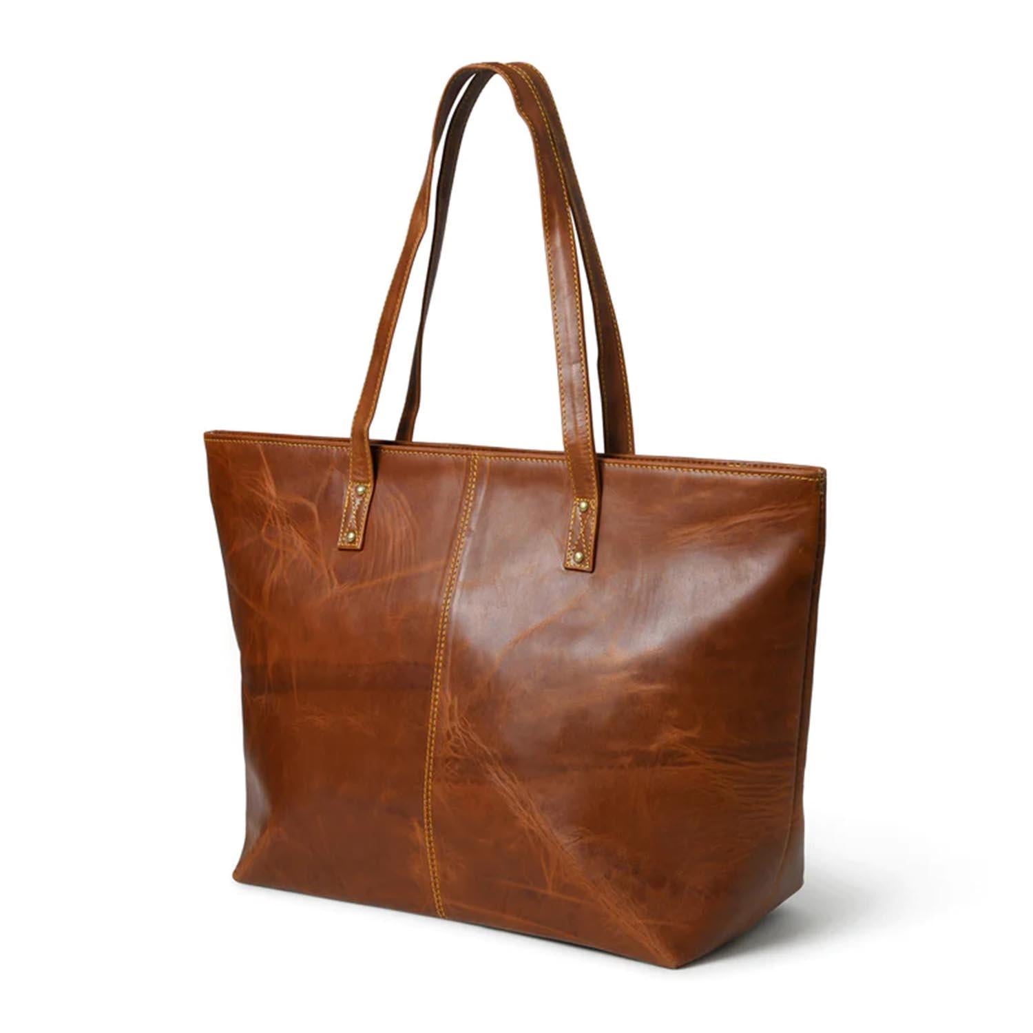 The Kim Women's Leather Tote Bag Cocoa Brown