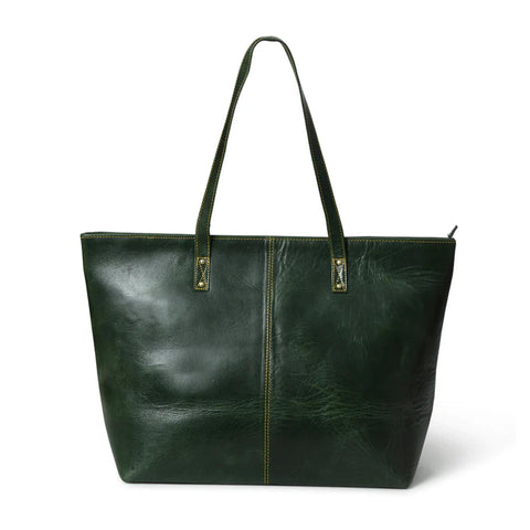 The Kim Women's Leather Tote Bag Green