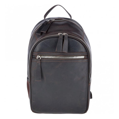 Unisex Leather Oily Hunter Backpack Brown