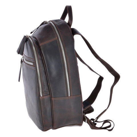 Unisex Leather Oily Hunter Backpack Brown