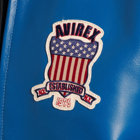 Men's Avirex Leather Jacket Iconic Avirex jacket (Dark Blue)