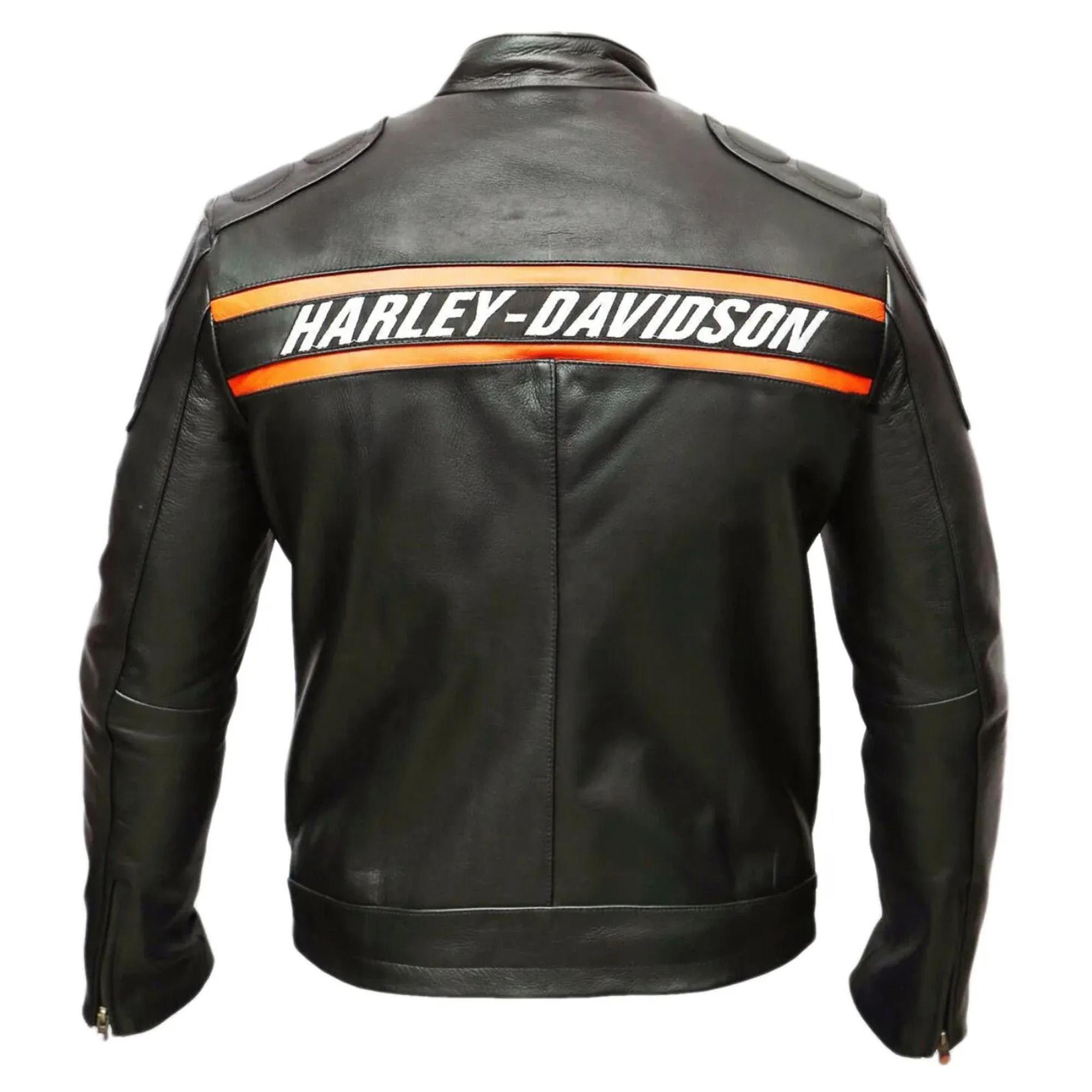 Bill Goldberg Harley Davidson Jacket Classic Harley Davidson Motorcycle Jacket Black & Orange