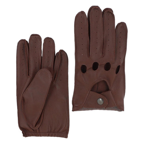 Lightweight Natural Skin Lined Leather Driving Gloves Tan